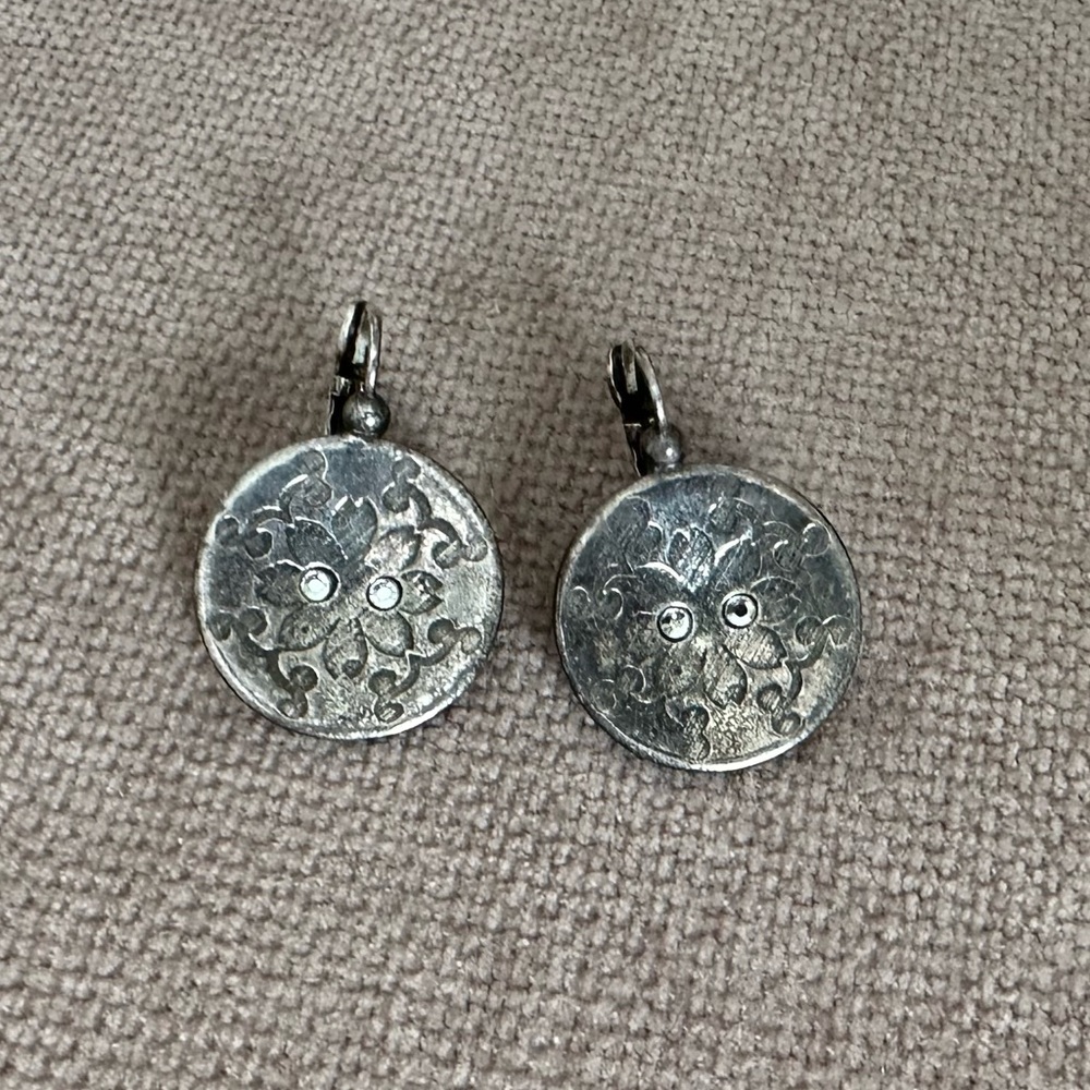 Unique Silver Drop Earrings with stone accents, from Asbury, NJ GUC
